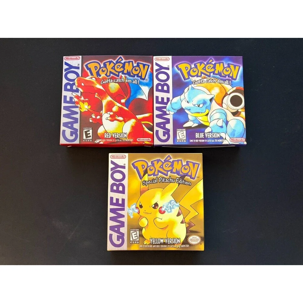 NEW Pokémon Red/Blue/Yellow GBC Box Set. No Manuals. Tested & Saves FAST SHIP
